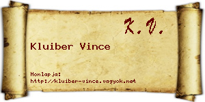 Kluiber Vince névjegykártya
